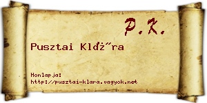 Pusztai Klára névjegykártya